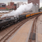 UP 844 enters Union Station in Kansas City, MO