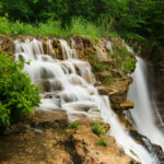 This 35' waterfall is one of the most beautiful waterfalls in Kansas. It is formed by the outlet from Geary State Fishing Lake and is only active in the spring or after a heavy rain.