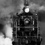 This photo is a perfect example of the show they put on for the photographers. They must have pulled out of the building four or five times, each time putting out as much smoke and steam as they could. It was a hell of a show.